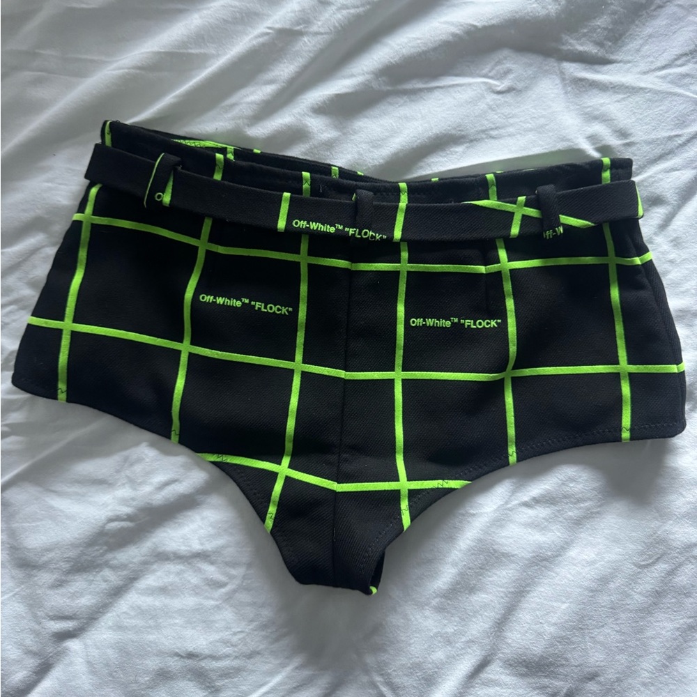 Off-White Checked Micro Shorts